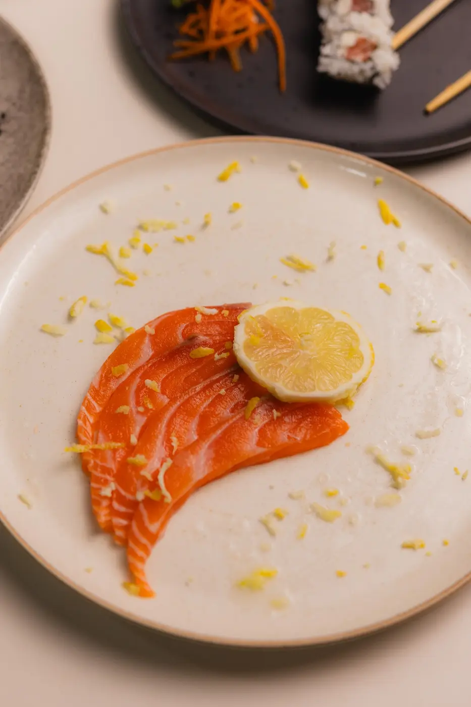 Sashimi fresco de salmão